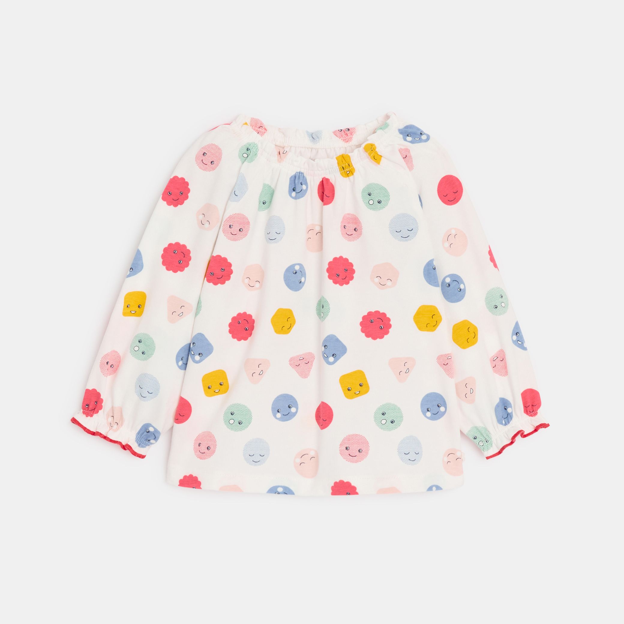 Áo blouse họa tiết hồng co giãn